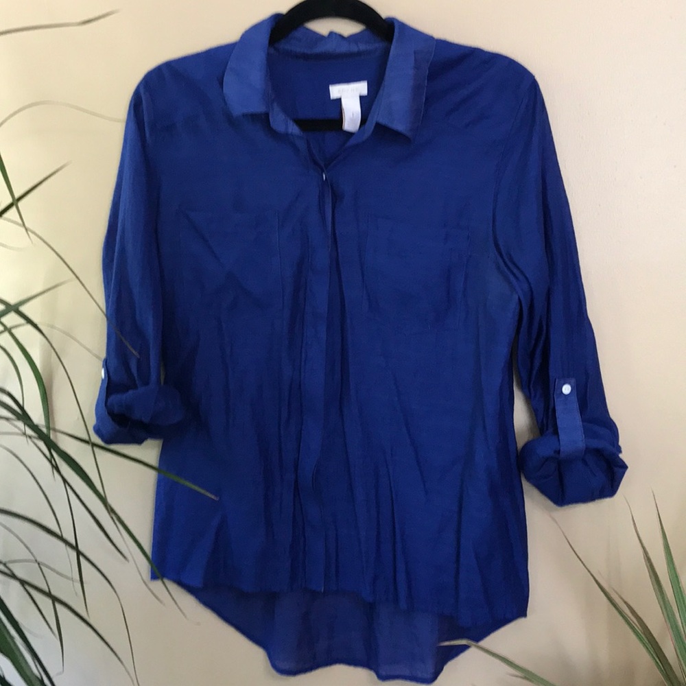 Chico’s sheer button down dress shirt